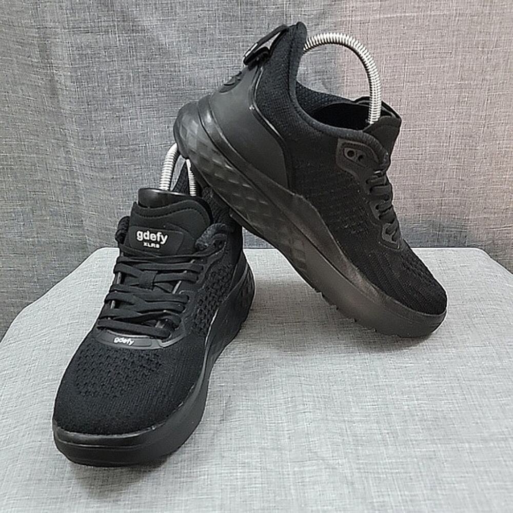 GDefy Gravity Defyer XLR8 Solid Black Mesh Sneakers women's SZ 7.5